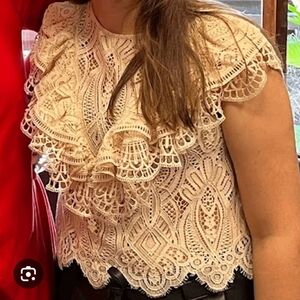 Zara Ruffled Lace Top